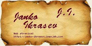 Janko Ikrašev vizit kartica